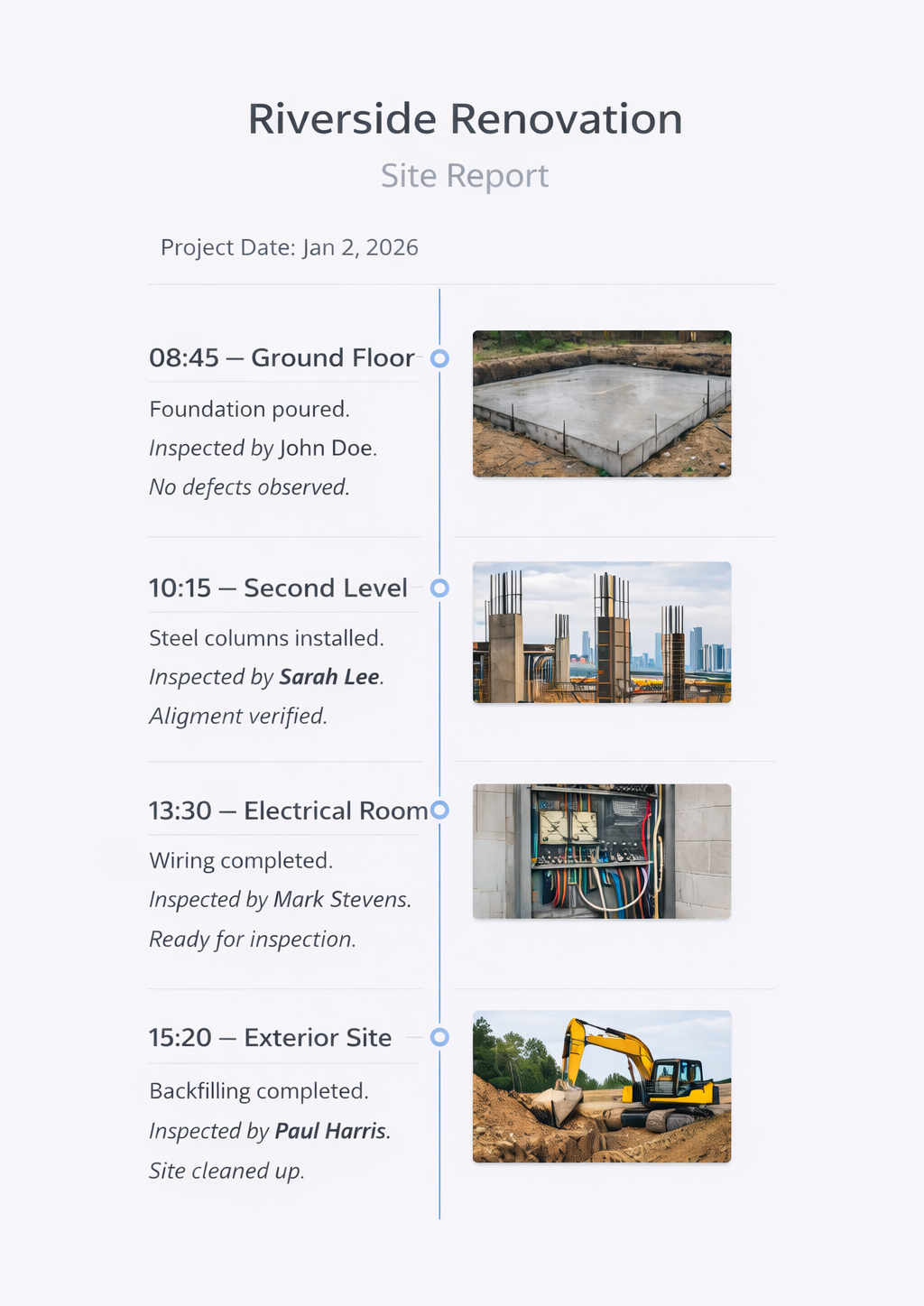 Photo report preview